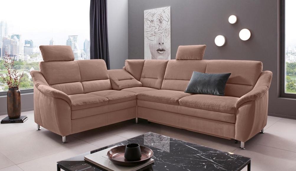 Places of Style Ecksofa »Cardoso«, Federkern, wahlweise mit Bett, Schubkasten, teilweise Relaxfunktion