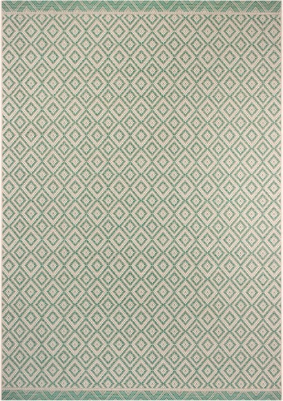 White Label - In-& Outdoor Teppich Capri - 70 x 140 cm; - Grün, Creme