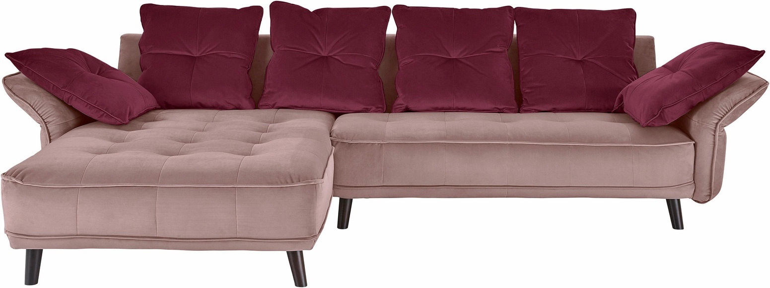 INOSIGN Ecksofa »Charming«, mit farblich abgesetzten Rückenkissen