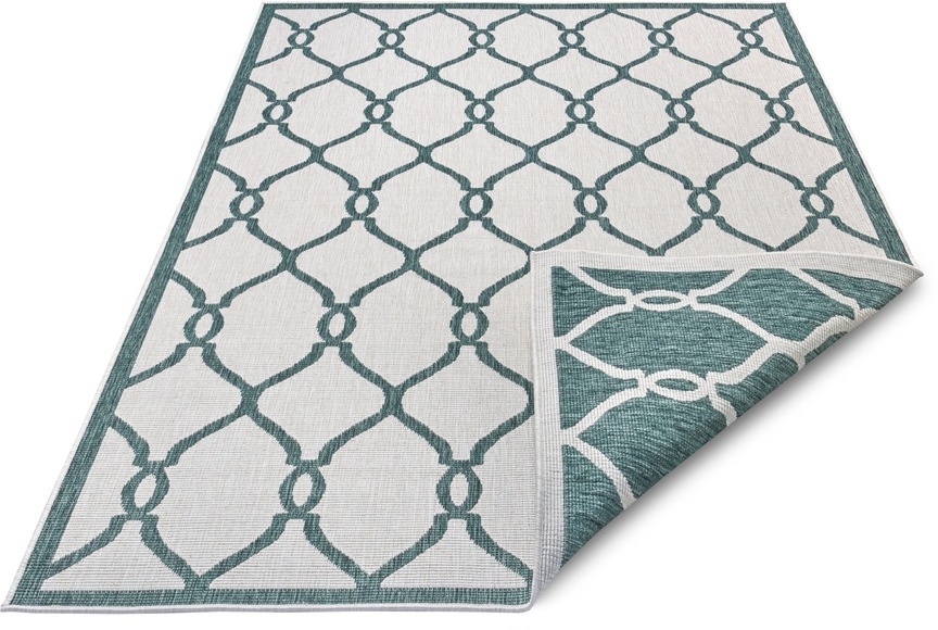 NORTHRUGS Teppich »Rimini«, rechteckig, 5 mm Höhe, In-und Outdoor geeignet, Wohnzimmer, Balkon, Terrasse, Garten, Robust, Pflegeleicht, Flachgewebe, Wendbar