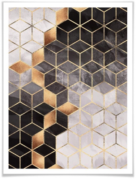 Wall-Art Poster »Smoky Cubes«, Schriftzug, (1 St.)