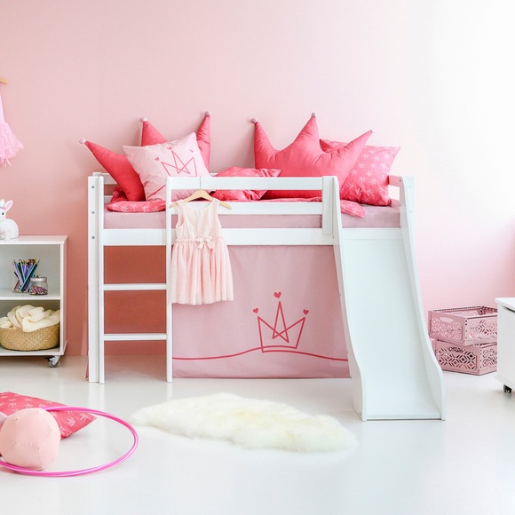 Hoppekids Hochbett »«Princess»«, Rutsche & Vorhang Rosa und viel Auswahl