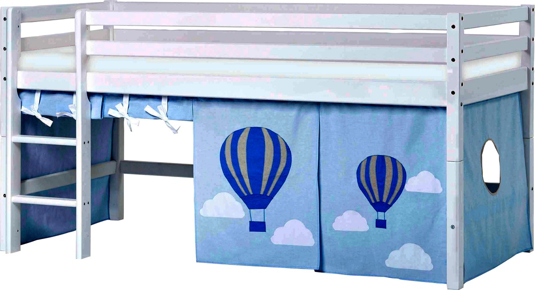 Hoppekids Hochbett »Ballon«, inkl. Vorhang-Set, Matratze und Rollrost