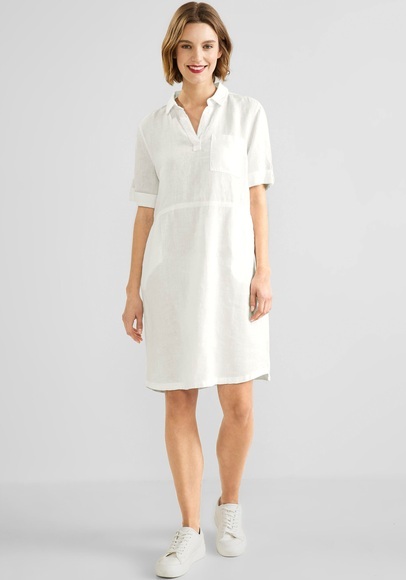 STREET ONE Hemdblusenkleid, mit leicht abgerundetem Saum