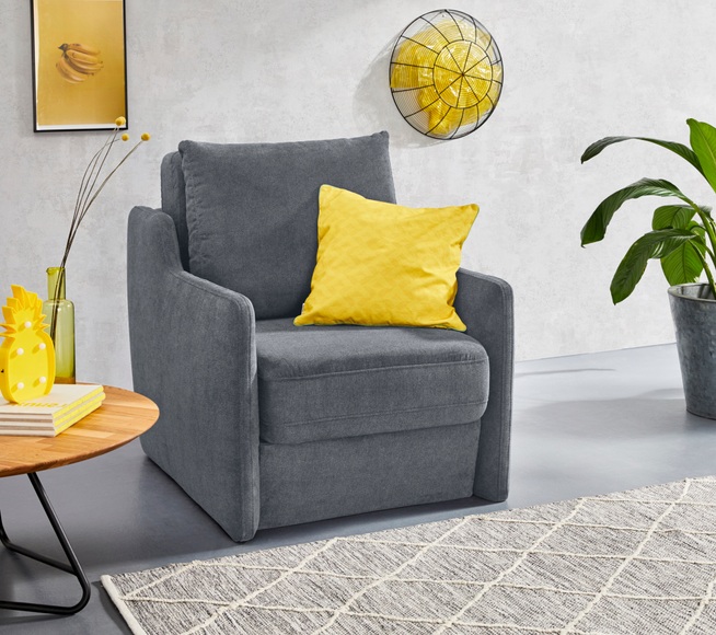 INOSIGN Sessel »Tiny Alpha Sessel«, Sessel mit integriertem Hocker, der bei Bedarf extra gestellt werden kann