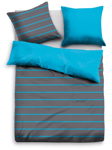 my home Wendebettwäsche »Katja«, (2 tlg.), Bettwäsche mit Streifen-Design, sportliche Bettwäsche für Kinder