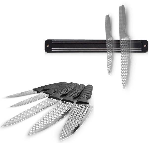 MediaShop Messer-Set »Harry Blackstone Air Blade«, (6 tlg.), inkl. Magnetleiste