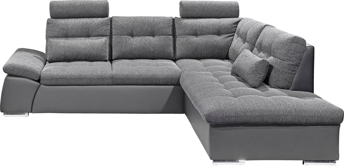 ED EXCITING DESIGN Ecksofa »Jakarta L-Form«, mit Bettfunktion, Kopfstützen, Nierenkissen etc.