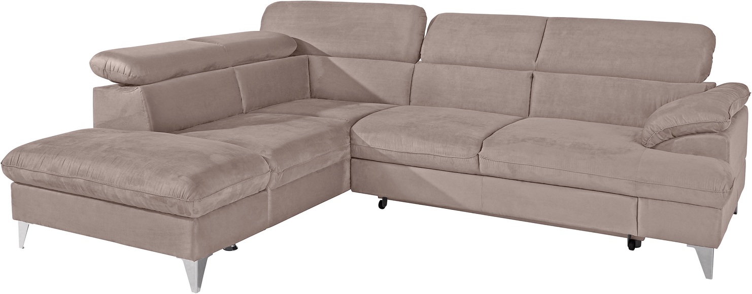 COTTA Ecksofa »Caluso«, inklusive Kopfteilverstellung, wahlweise mit Bettfunktion
