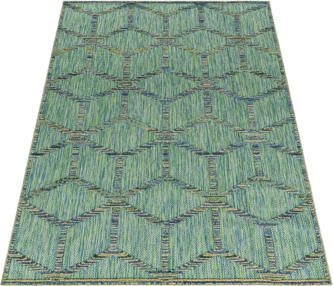 Ayyildiz Teppiche Teppich, rechteckig, 8 mm Höhe, Flachflor mit Hoch-Tief-Struktur, In-und Outdoor geeignet