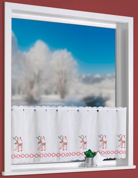 Weckbrodt Scheibengardine »Weihnachtselche«, (1 St.)