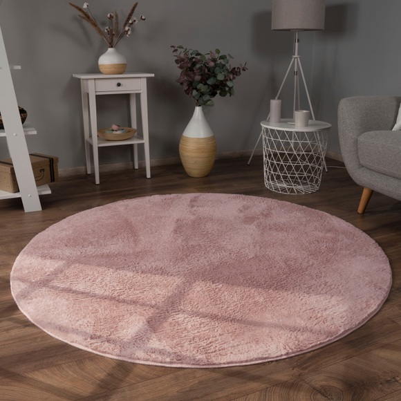Paco Home Teppich »Soft 380«, rund, 22 mm Höhe, Kuschelteppich - besonders weich, Uni-Farben, ideal im Wohnzimmer & Schlafzimmer