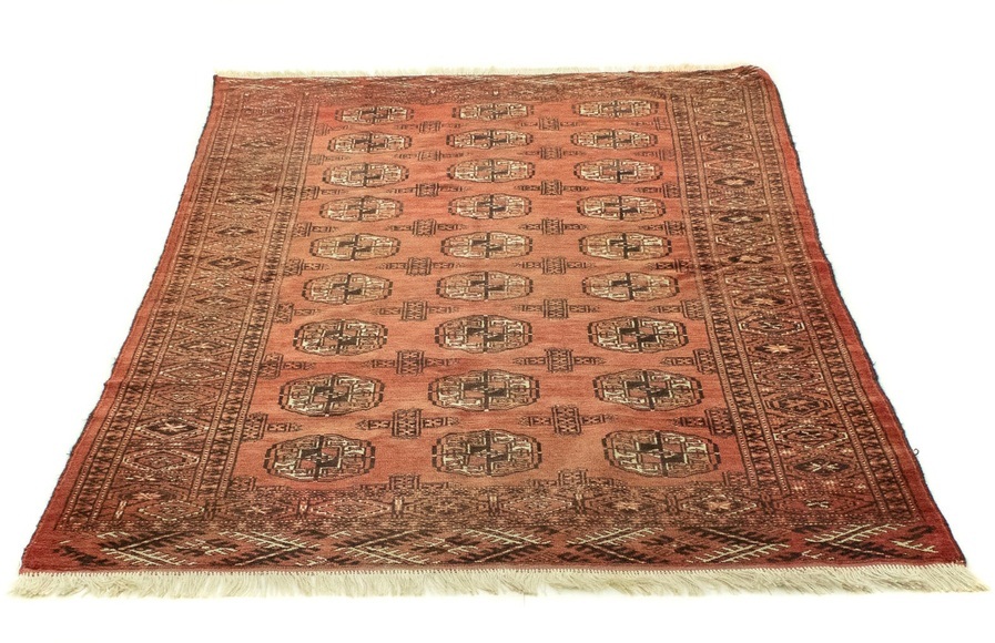 morgenland Wollteppich »Turkaman Teppich handgeknüpft rot«, rechteckig, 7 mm Höhe