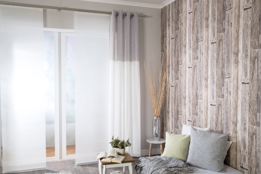 HOMING Vorhang »Caja«, (1 St.), Gardine mit Ösen,streifen,bordüre,Wohnzimmer,Schlafzimmer