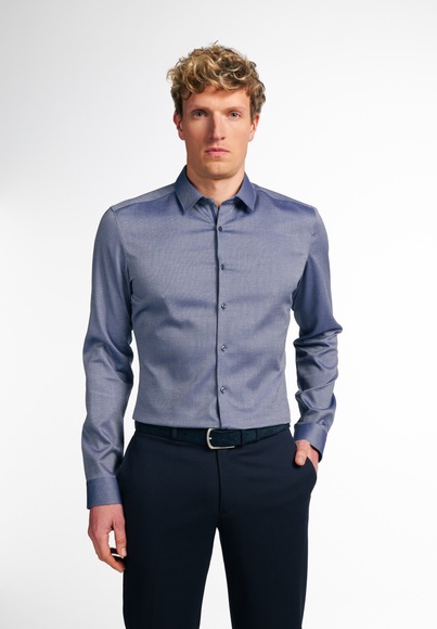 ETERNA LANGARM HEMD SUPER SLIM PERFORMANCE SHIRT STRETCH MARINEBLAU