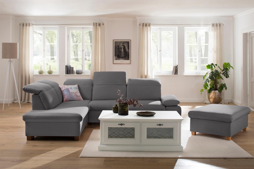 Home affaire Ecksofa »Maven«, mit Ottomane, Kopfteil- und Armlehn-Verstellung, Federkern