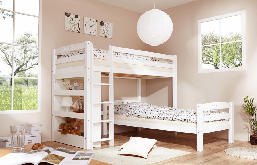 Ticaa Einzel-/Etagenbett, Buche »Lupo«