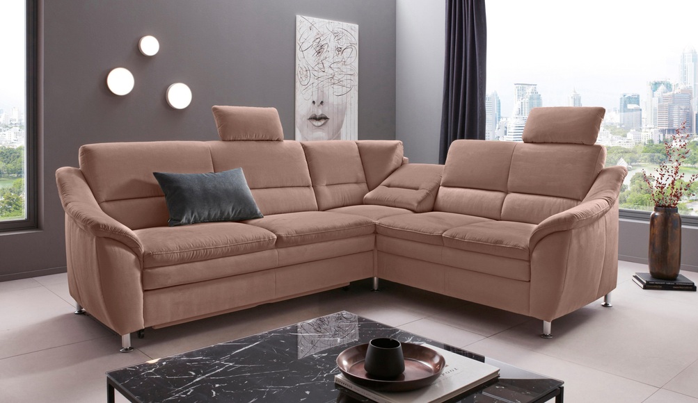 Places of Style Ecksofa »Cardoso«, Federkern, wahlweise mit Bett, Schubkasten, teilweise Relaxfunktion