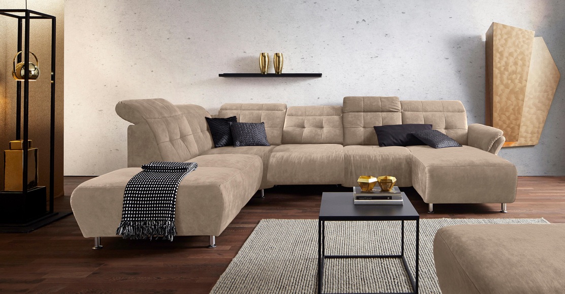 Places of Style Wohnlandschaft »Manhattan«, 2 Sitze mit elektrischer Relaxfunktion, verstellbare Armlehnen