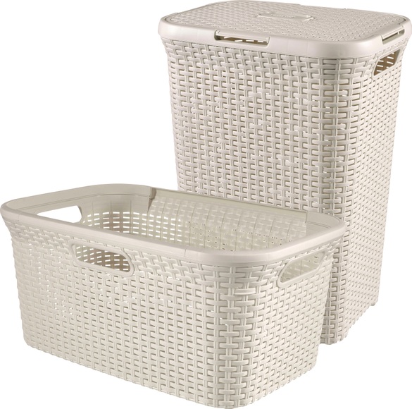 Curver Style Wäschekorb und Wäschewanne Weiß 105 L 240657