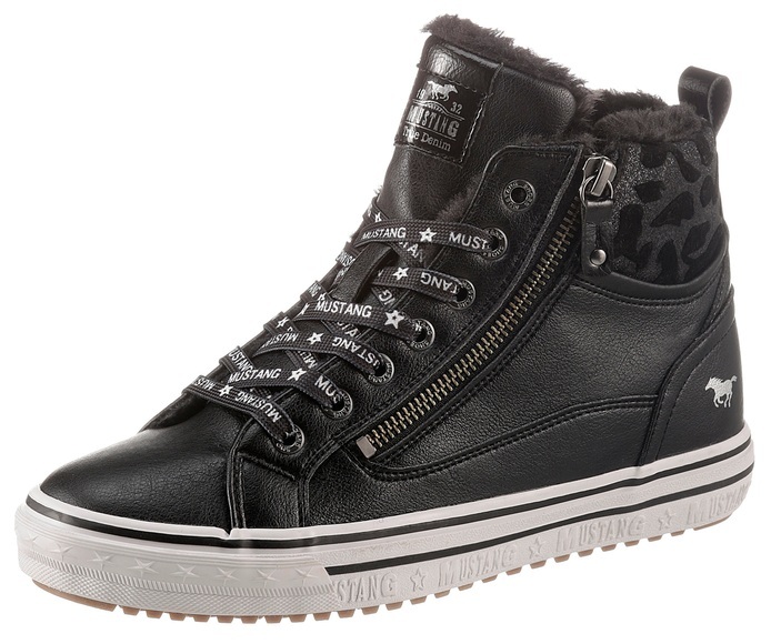Mustang Shoes Sneaker, mit bedrucktem Fellimitat-Kragen