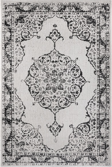 White Label - Teppich In-& Outdoor - 80 x 150 cm; - Creme, Schwarz