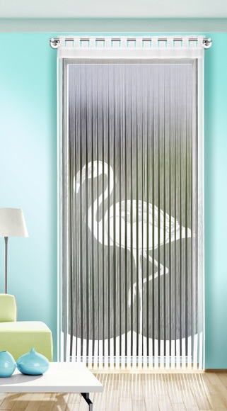WILLKOMMEN ZUHAUSE by ALBANI GROUP Fadenvorhang »Flamingo«, (1 St.), Fadenvorhang gemustert