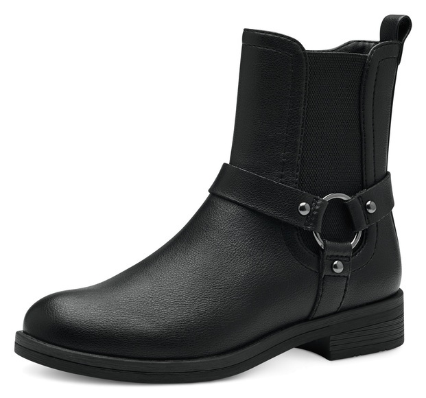 Tamaris Chelseaboots, mit Zierriemen und Metallring, Anziehlasche