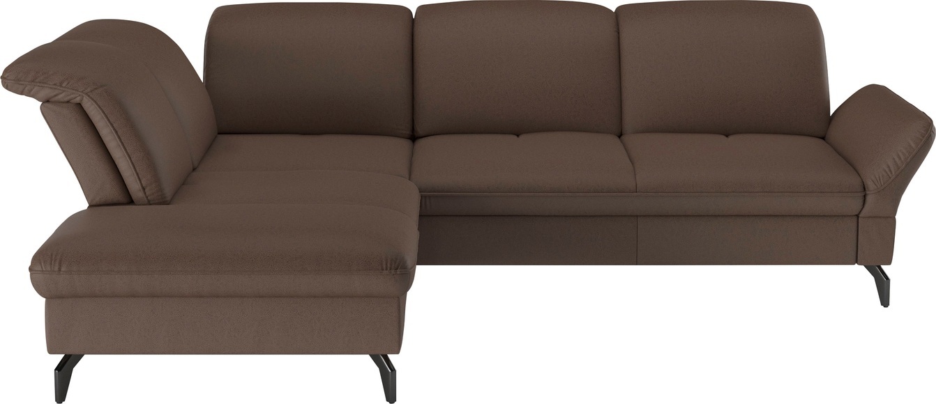 sit&more Ecksofa »Leandro L-Form«, Wahlweise mit Bett-, Kopfteil - und Armlehnfunktion, sowie Stauraum