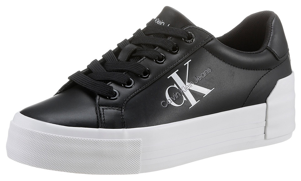 Calvin Klein Jeans Plateausneaker »VULC FLATFORM BOLD LTH«, mit seitlichem Logodruck