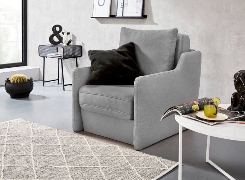 INOSIGN Sessel »Tiny Alpha Sessel«, Sessel mit integriertem Hocker, der bei Bedarf extra gestellt werden kann