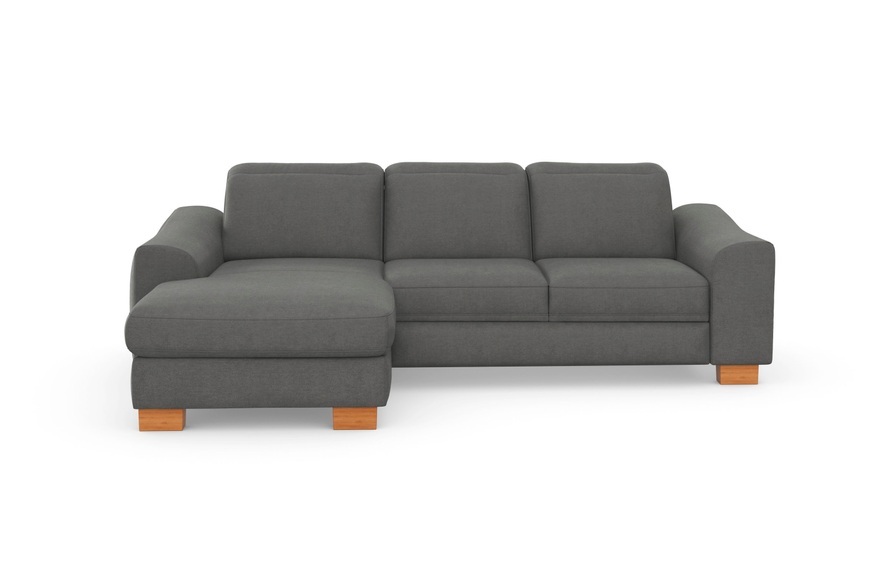 sit&more Ecksofa »Durness«, mit Federkern und hochwertigen Massivholzfüssen, wahlweise mit Kopfteilverstellung, Bettfunktion und Bettkasten oder mit Bettfunktion und Bettkasten