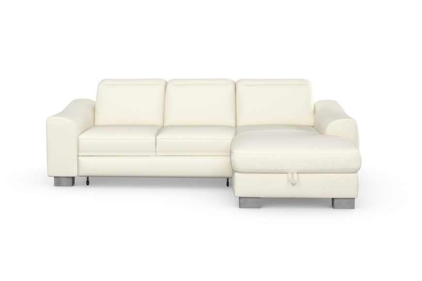 sit&more Ecksofa »Durness«, mit Federkern und hochwertigen Edelstahlfüssen, wahlweise mit Kopfteilverstellung, Bettfunktion und Bettkasten oder mit Bettfunktion und Bettkasten