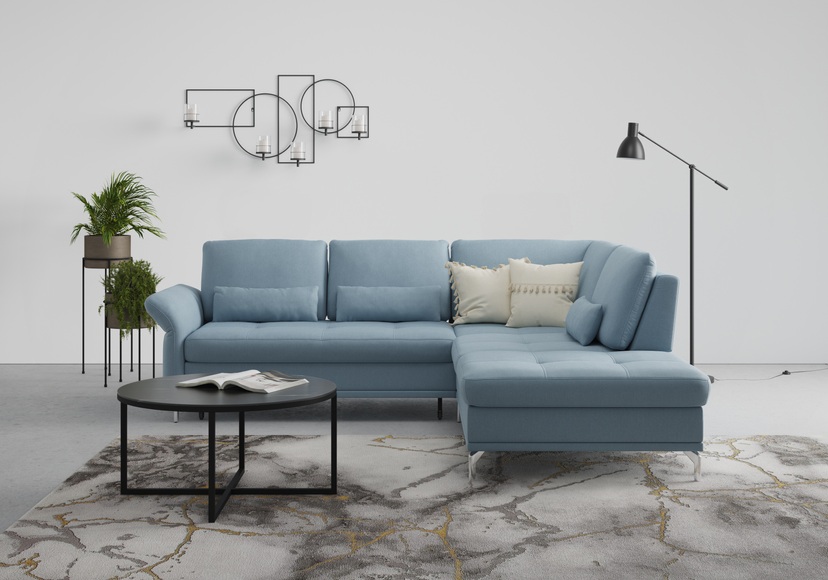 INOSIGN Ecksofa »Palm Beach«, Federkern, mit Sitztiefenverstellung, wahlweise mit Bettfunktion, Bettkasten und Armteilverstellung