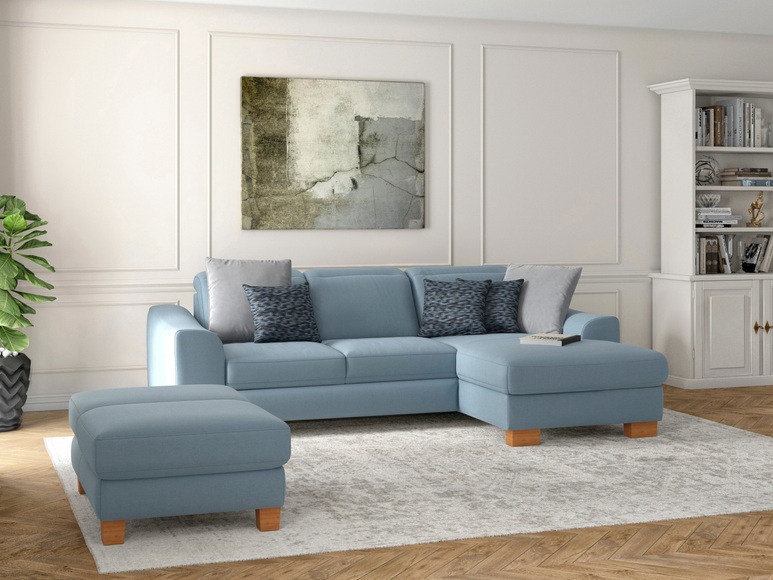 sit&more Ecksofa »Durness«, mit Federkern und hochwertigen Massivholzfüssen, wahlweise mit Kopfteilverstellung, Bettfunktion und Bettkasten oder mit Bettfunktion und Bettkasten