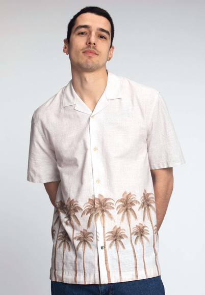 Hemden Shirt Palm Print Unisex Beige XL