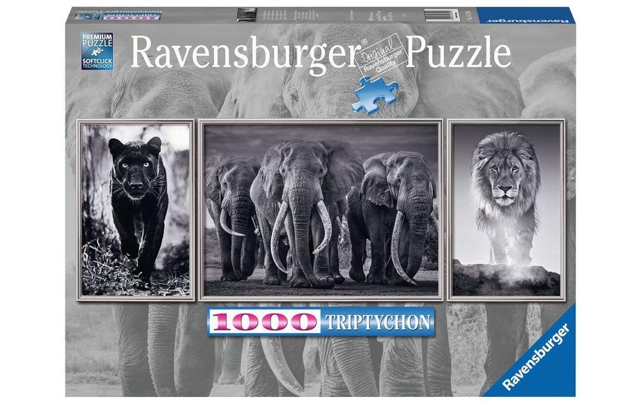 Panter, Elefanten, Löwe.