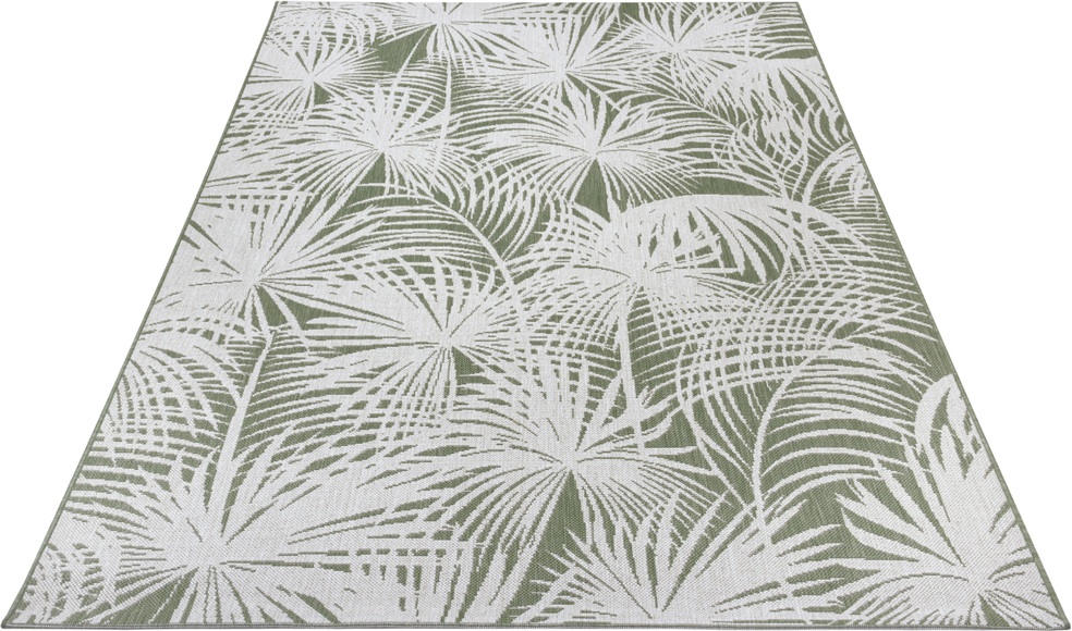 NORTHRUGS Outdoorteppich »Lagosi«, rechteckig, 3 mm Höhe, In-und Outdoor geeignet, Florales Design, ?Wohnzimmer, Balkon, Terrasse, Garten, Robust, Pflegeleicht, Flachgewebe