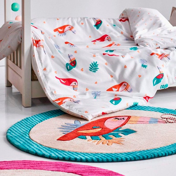 Esprit Kinderteppich »E-Toucan«, rund, 9 mm Höhe, besonders weich, Motiv Toucan