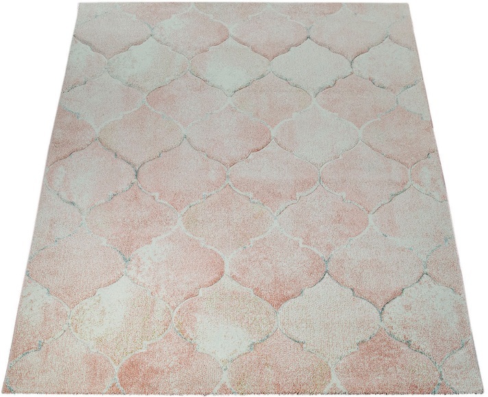 Paco Home Teppich »Lara 241«, rechteckig, 18 mm Höhe, Kurzflor, Pastell-Farben, handgefertigter Konturenschnitt, ideal in Wohnzimmer & Schlafzimmer