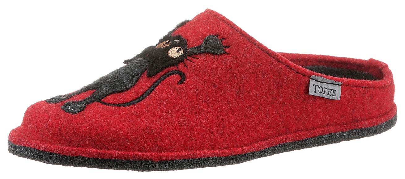 Tofee Pantoffel, mit Katzen-Motiv