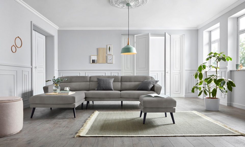 andas Ecksofa »Bille«, mit Naht im Rückenkissen und Beinen aus Eichenholz, Design by Morten Georgsen