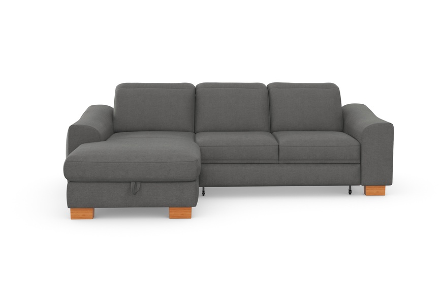 sit&more Ecksofa »Durness«, mit Federkern und hochwertigen Massivholzfüssen, wahlweise mit Kopfteilverstellung, Bettfunktion und Bettkasten oder mit Bettfunktion und Bettkasten