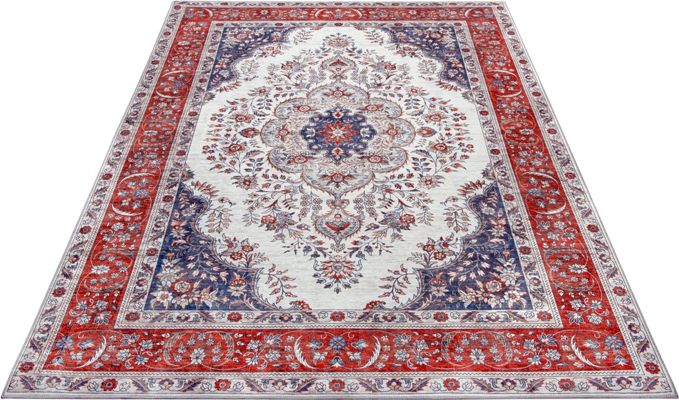 NOURISTAN Designteppich »Tabriz Miray«, rechteckig, 7 mm Höhe, Klassischer Teppich, Orient Optik, Vintage Design, Gekettelt, Wohnzimmer, Schlafzimmer, Robust, Pflegeleicht