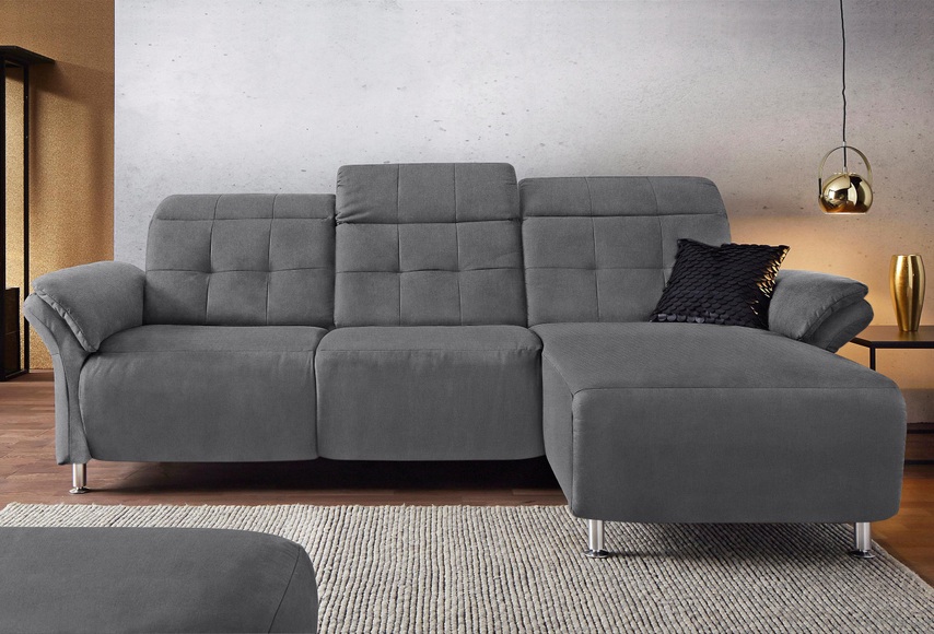 Places of Style Ecksofa »Manhattan«, 2 Sitze mit elektrischer Relaxfunktion, verstellbare Armlehnen