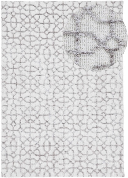 carpetfine Teppich »Holly 3«, rechteckig, 7 mm Höhe, handgetuftet, geometrisches Design, Hoch-Tief Effekt