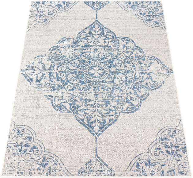 Paco Home Teppich »Coco 202«, rechteckig, Flachgewebe, Vintage Design, In- und Outdoor geeignet