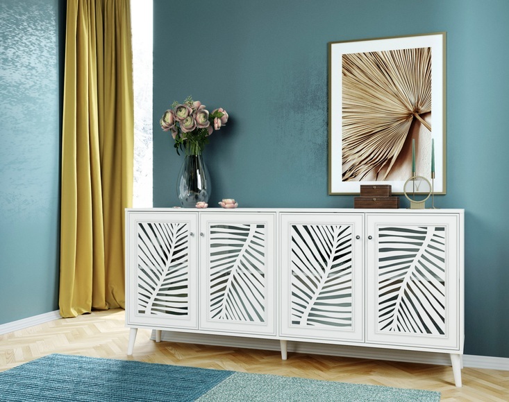 Home affaire Kommode »Tropical«, mit schön ausgefrästen Profilen, Metallgriffe mit Kristall Strass