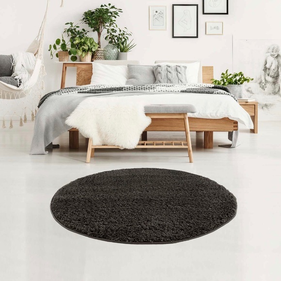 Carpet City Hochflor-Teppich »Pulpy 100«, rund, 30 mm Höhe, Wohnzimmer