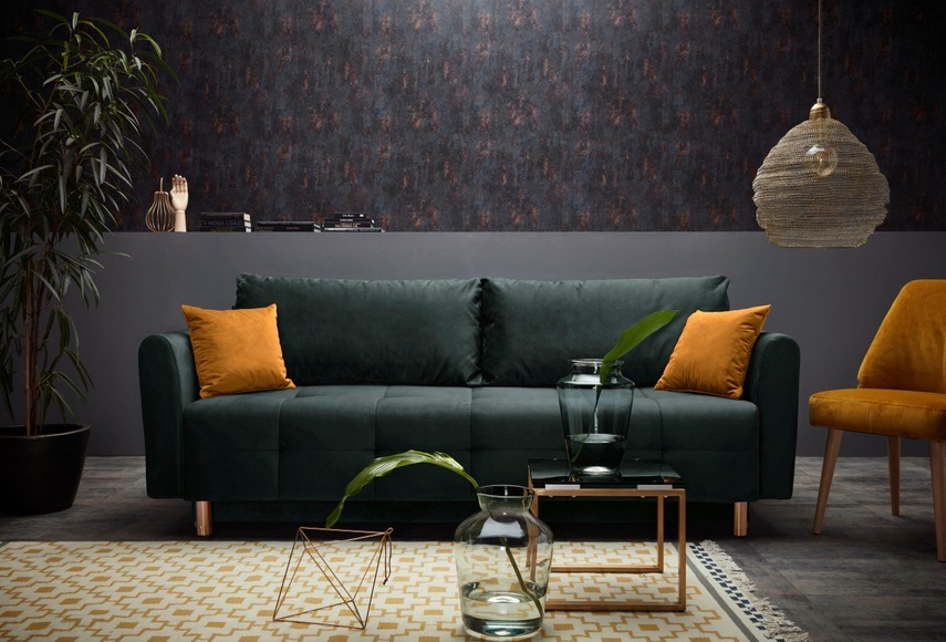 INOSIGN Schlafsofa »Nordic metallic«, mit Federkern und Metallbeinen, Steppung im Sitzbereich